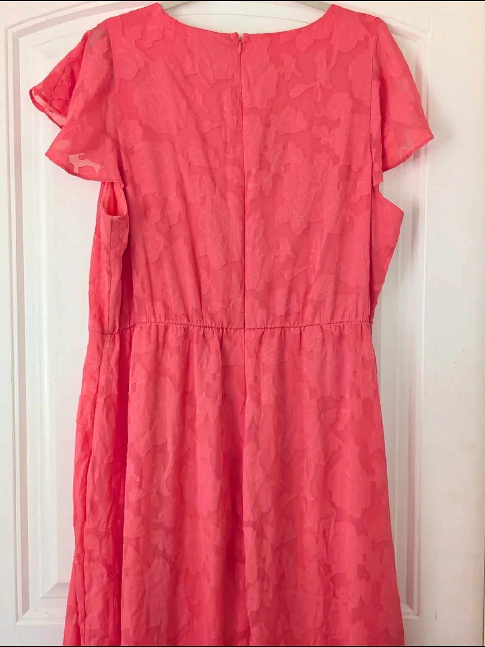 Lane Bryant Coral Pink High-Low Ruffle Dress - Picture 7 of 13